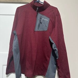 Columbia Maroon and Charcoal Quarter-Zip